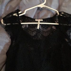 Free people intimidated black lace mini dress